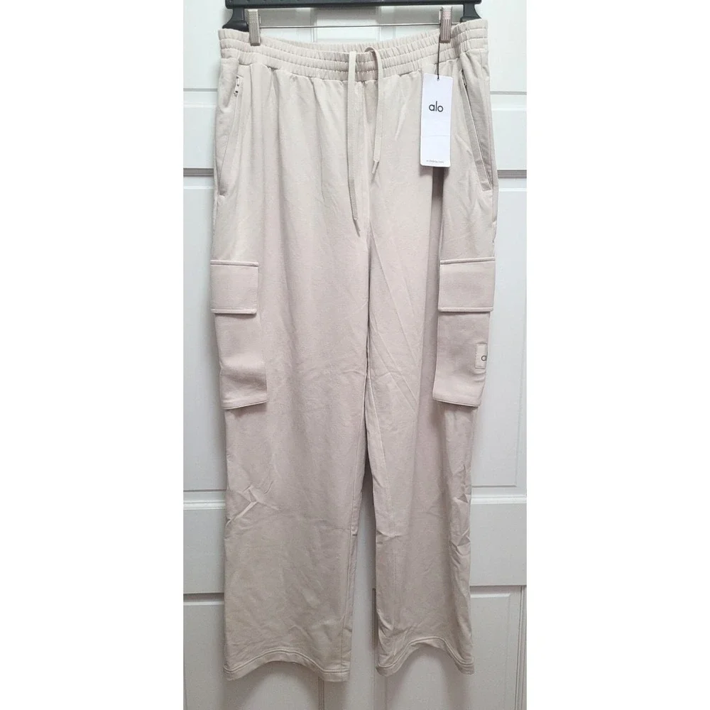 Alo Yoga Men's Double Take Jersey Cargo Pants - Bone - Size XL - $138